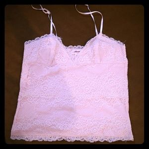 Lace tank top with adjustable straps